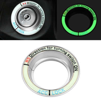 For Ford Fluorescent Aluminum Alloy Ignition Key Ring, Inside Diameter: 3.2cm, For Ford (Gold), For Ford (Red), For Ford (Silver), For Ford  (Sky Blue), For Ford (Black)