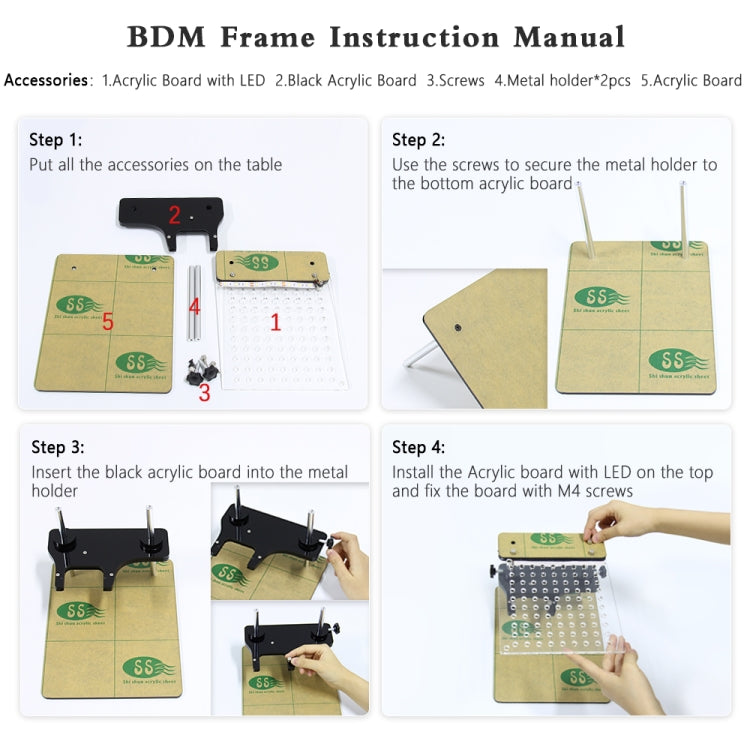 Car LED BDM Frame Holder BDM ECU Brush Test Stand with 4 Probe Pens