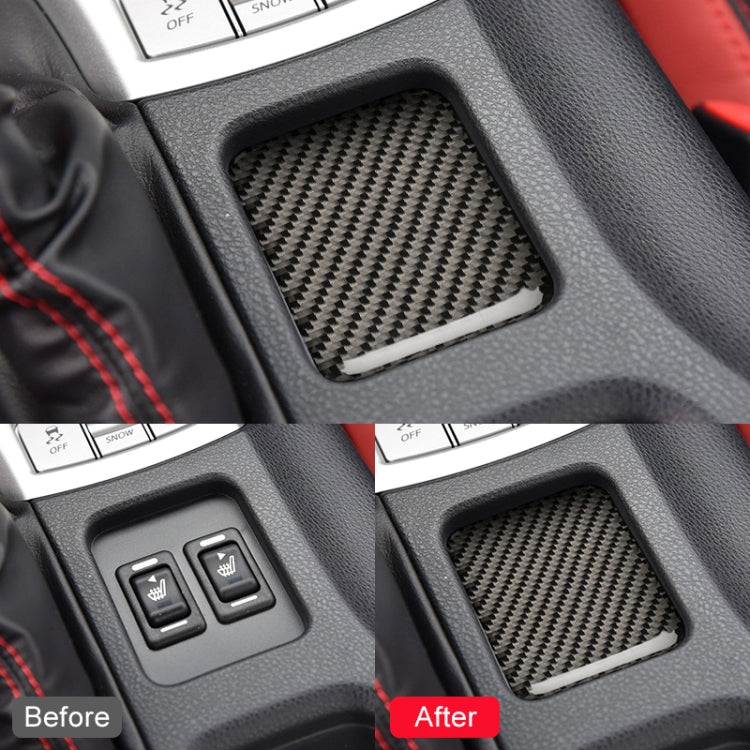 Car Carbon Fiber Seat Heating Panel Decorative Sticker for Subaru BRZ / Toyota 86 2013-2019, Left and Right Drive Universal without Hole