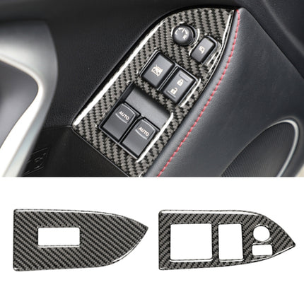 Car Carbon Fiber Window Glass Lifting Panel Decorative Sticker for Subaru BRZ / Toyota 86 2013-2017, Left Drive