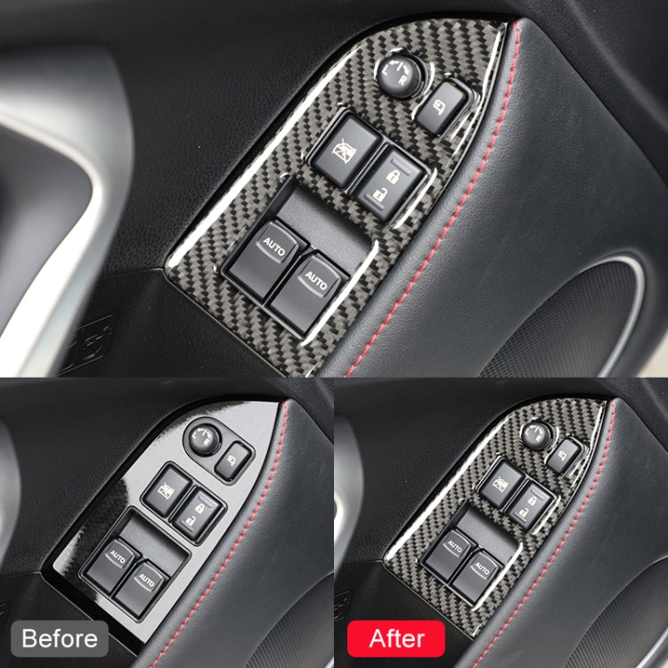 Car Carbon Fiber Window Glass Lifting Panel Decorative Sticker for Subaru BRZ / Toyota 86 2013-2017, Left Drive