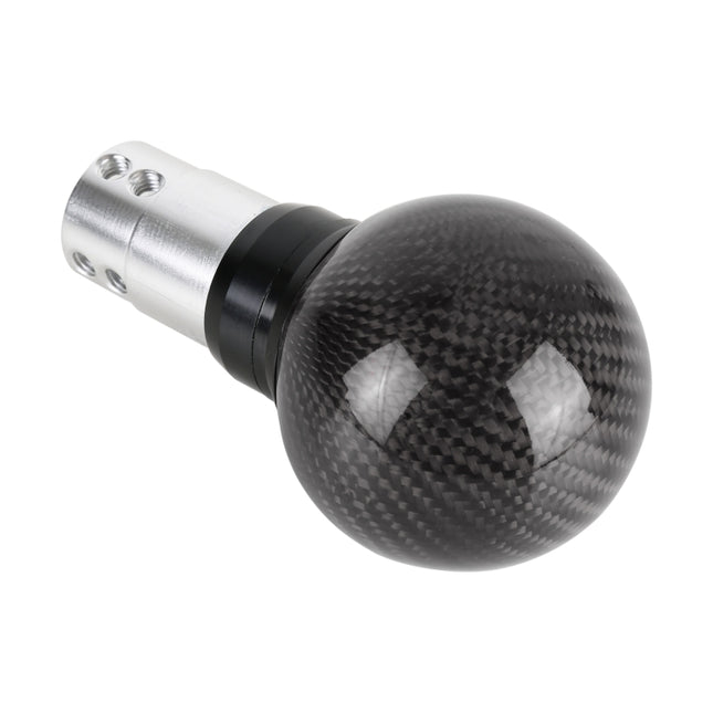 Universal Car Pressable Telescopic Carbon Fiber Gear Head Gear Shift Knob, Length: 9.5cm