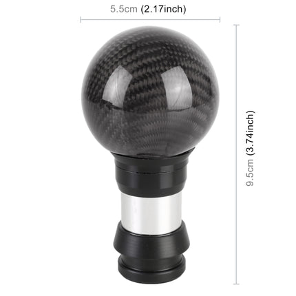 Universal Car Pressable Telescopic Carbon Fiber Gear Head Gear Shift Knob, Length: 9.5cm