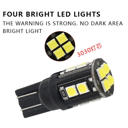 10 PCS T10/168/194 DC12V / 1W / 6000K / 60LM Car Decoding Clearance Lights with 12LEDs SMD-3030 Lamp Beads