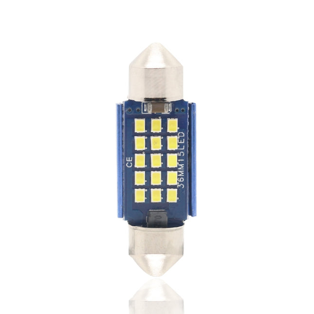 2pcs 36mm DC12-24V / 1W / 6000K / 60LM 15LEDs SMD Car Reading Lamp Dome Light