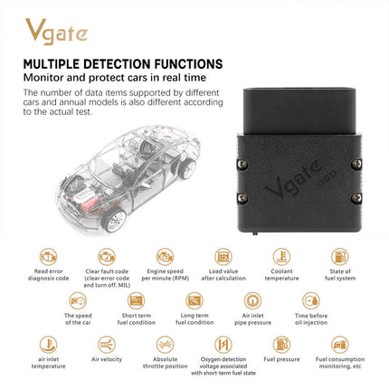 Vgate VLINKER MC+ V2.2 Bluetooth 4.0 Car OBD Fault Diagnosis Detector, MC+ V2.2 Bluetooth 4.0
