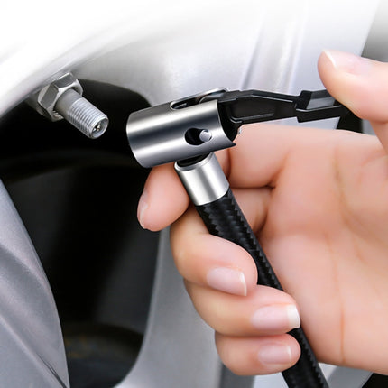 Car 12V Portable Inflatable Cylinder Pedal Pointer Air Pump with Light & Tool Box, Pointer with Tool Box