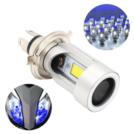 H4 DC12-80V / 20W / 6000K / 2000LM Motorcycle Headlight with Angel Eyes