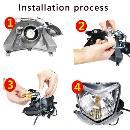 H4 DC12-80V / 20W / 6000K / 2000LM Motorcycle Headlight with Angel Eyes