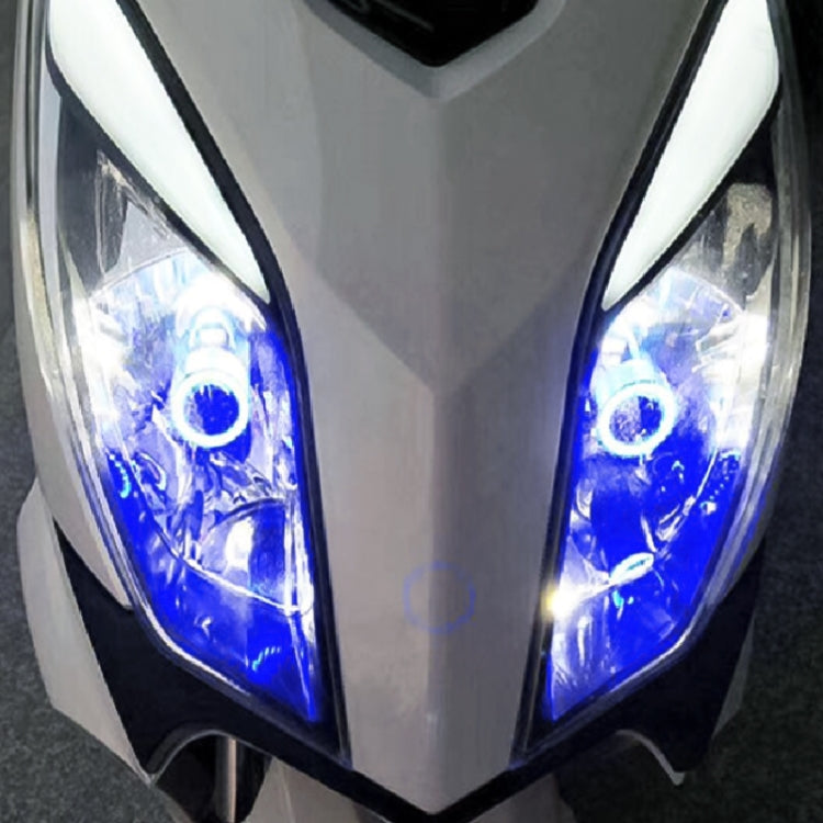 H4 DC12-80V / 20W / 6000K / 2000LM Motorcycle Headlight with Angel Eyes