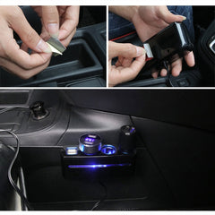 SHUNWEI SD-1938 120W 3A Car 3 in 1 Dual USB Charger Cigarette Lighter with Atmosphere Light, SD-1938 (Black), SD-1938