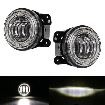 2 PCS DC12V-30V / 30W / 3A / 1440LM 12LEDs  4 inch Car LED Colorful Fog Light, Style: White Background, Style: White Background (White Light), Style: White Background (Yellow Light)