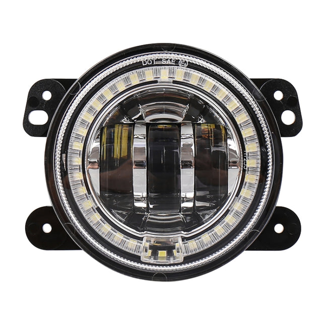 2 PCS DC12V-30V / 30W / 3A / 1440LM 12LEDs  4 inch Car LED Colorful Fog Light, Style: White Background, Style: White Background (White Light), Style: White Background (Yellow Light)