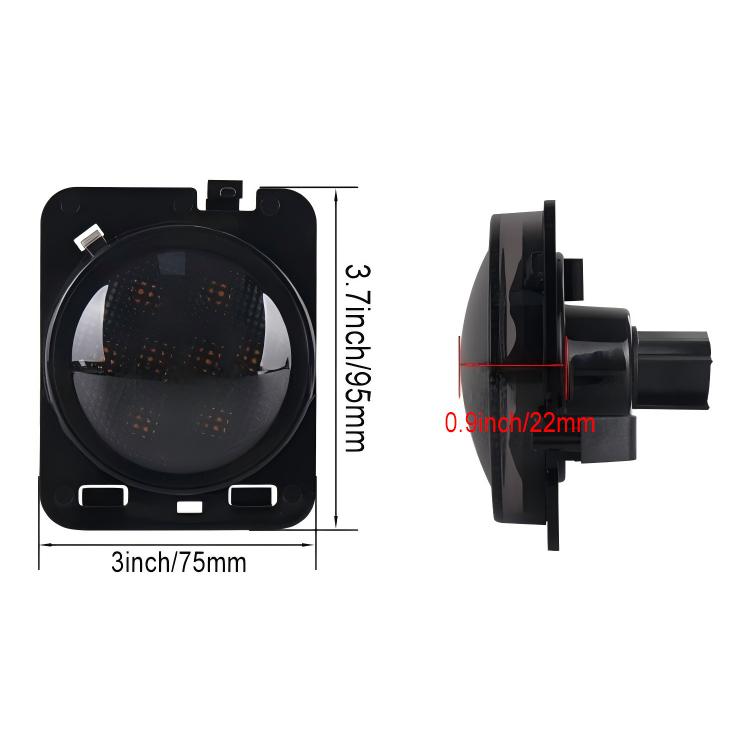 2 PCS 8W DC 12V Car SUV Refit LEDWheel Eyebrow Turn Signal for Jeep Wrangler JK 07-17, Specification: Butt Assembly Without Aperture