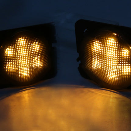 2 PCS 8W DC 12V Car SUV Refit LEDWheel Eyebrow Turn Signal for Jeep Wrangler JK 07-17, Specification: Butt Assembly Without Aperture