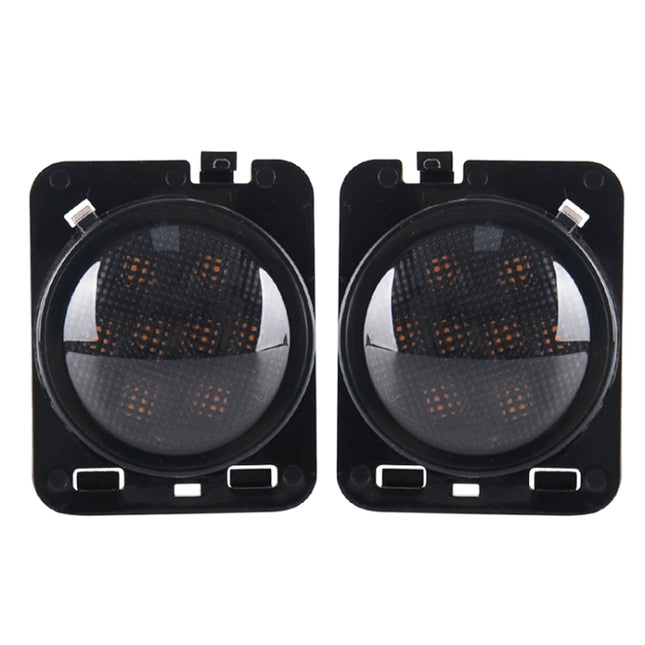 2 PCS 8W DC 12V Car SUV Refit LED Wheel Eyebrow Turn Signal for Jeep Wrangler JK 07-17, Specification: Butt Assembly with Aperture