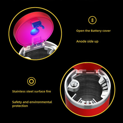 Portable Car Stainless Steel Liner Cigarette Ashtray with Light