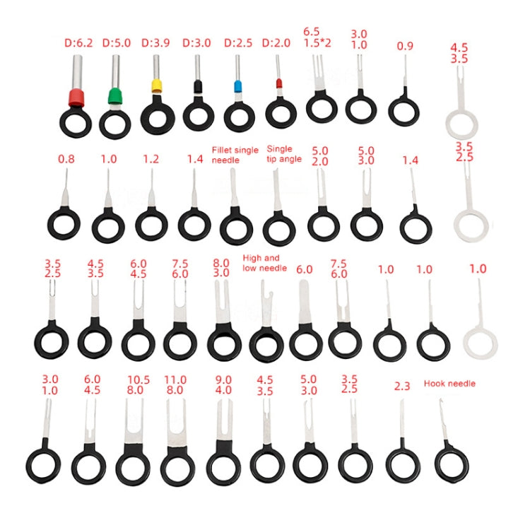 59 in 1 Car Plug Circuit Board Wire Harness Terminal Extraction Pick Connector Crimp Pin Back Needle Remove Tool, 59 in 1