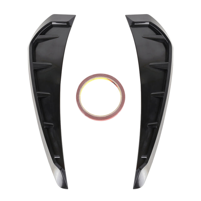 2 PCS Car Soft Silicone Decorative Sticker Outside Sticker, Bright Black