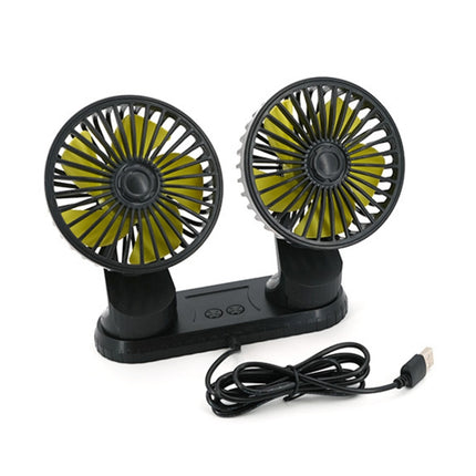 F404 Car Center Console USB Dual-head Electric Cooling Fan with Aromatherapy, F404
