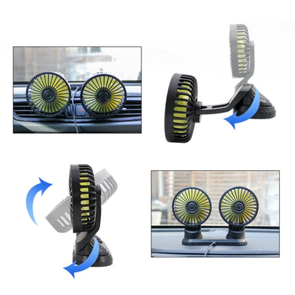 F404 Car Center Console USB Dual-head Electric Cooling Fan with Aromatherapy, F404