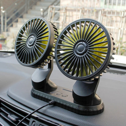 F404 Car Center Console USB Dual-head Electric Cooling Fan with Aromatherapy, F404