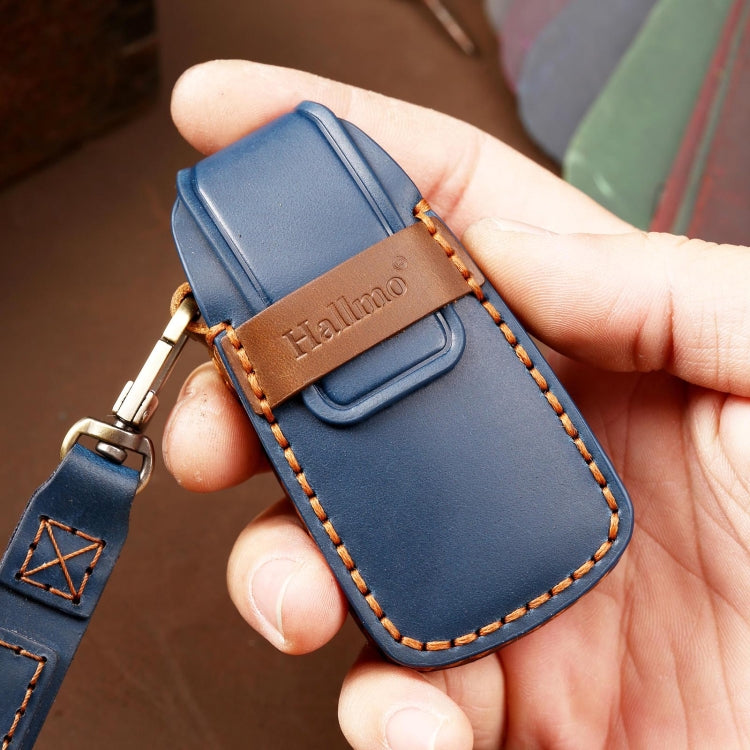 Hallmo Car Cowhide Leather Key Protective Cover Key Case for Audi A6L / A8L / A4 / A7 / A5 C Style