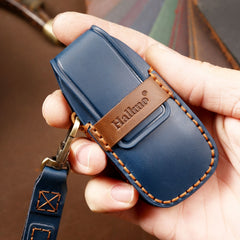 Hallmo Car Cowhide Leather Key Protective Cover Key Case for New Mercedes-Benz E300L, For New Mercedes-Benz E300L