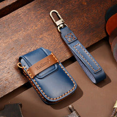 Hallmo Car Cowhide Leather Key Protective Cover Key Case for Volkswagen Lavida B Style