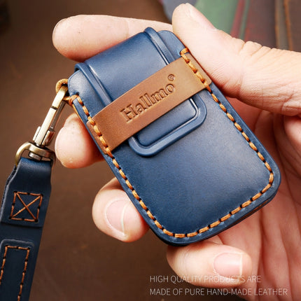 Hallmo Car Cowhide Leather Key Protective Cover Key Case for Volkswagen Lavida B Style