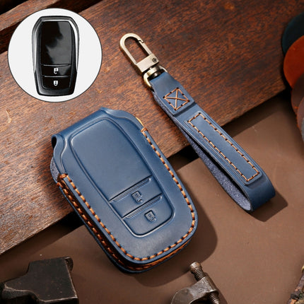 Hallmo Car Cowhide Leather Key Protective Cover Key Case for Toyota Corolla 2017 2-button, For Toyota Corolla 2017 2-button
