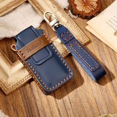 Hallmo Car Cowhide Leather Key Protective Cover Key Case for Mitsubishi Outlander, For Mitsubishi Outlander