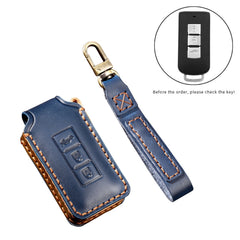 Hallmo Car Cowhide Leather Key Protective Cover Key Case for Mitsubishi Outlander, For Mitsubishi Outlander