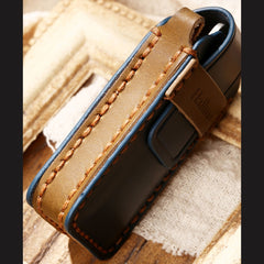 Hallmo Car Cowhide Leather Key Protective Cover Key Case for Mitsubishi Outlander, For Mitsubishi Outlander