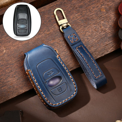 Hallmo Car Cowhide Leather Key Protective Cover Key Case for Subaru Forester, For Subaru Forester