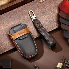 Hallmo Car Cowhide Leather Key Protective Cover Key Case for Ford Focus B Style, For Ford Focus B Style