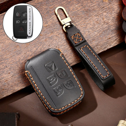 Hallmo Car Cowhide Leather Key Protective Cover Key Case for Land Rover Discovery 5 A Style, For Land Rover Discovery 5 A Style