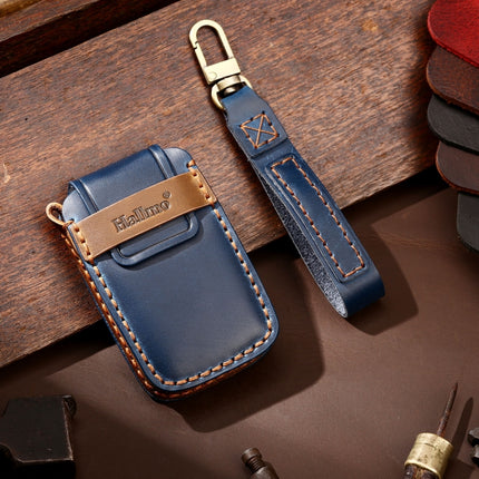 Hallmo Car Cowhide Leather Key Protective Cover Key Case for Land Rover Discovery 5 A Style, For Land Rover Discovery 5 A Style