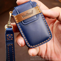 Hallmo Car Cowhide Leather Key Protective Cover Key Case for Land Rover Discovery 5 A Style, For Land Rover Discovery 5 A Style