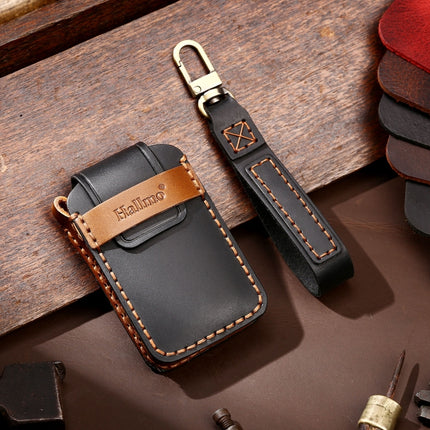 Hallmo Car Cowhide Leather Key Protective Cover Key Case for New Mazda Axela, For New Mazda Axela