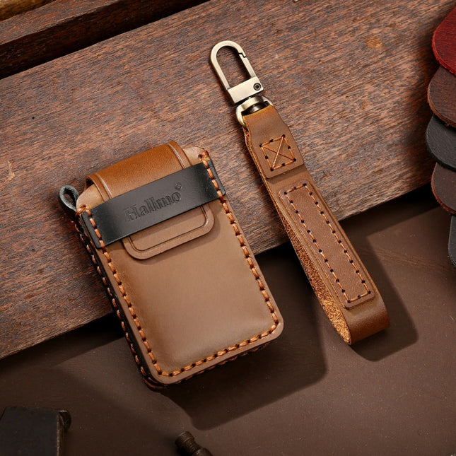 Hallmo Car Cowhide Leather Key Protective Cover Key Case for New Volvo, For New Volvo