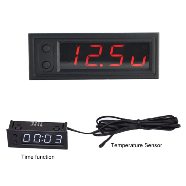 3 in 1 Car High-precision Electronic LED Luminous Clock + Thermometer + Voltmeter, 3 in 1 Red, 3 in 1 Green, 3 in 1 Blue