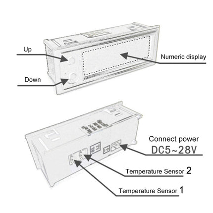 3 in 1 Car High-precision Electronic LED Luminous Clock + Thermometer + Voltmeter