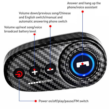 K10 Motorcycle Bluetooth Helmet Headset, Black Hard Pole Microphone