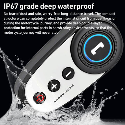 K10 Motorcycle Bluetooth Helmet Headset, Black Hard Pole Microphone