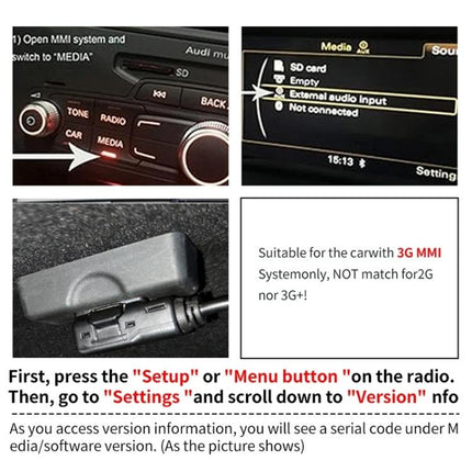 Car MMI 3G AMI Bluetooth Audio Cable Wiring Harness for Audi Q5 A5 A7 R7 S5 Q7 A6L A8L A4L, For Audi Q5 A5 A7