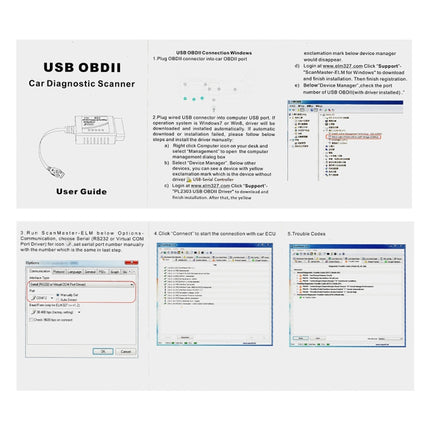 OBD ELM327 V1.5 USB Car Fault Diagnostic Scanner with CH340T Chip, ELM327 V1.5 with CH340T Chip