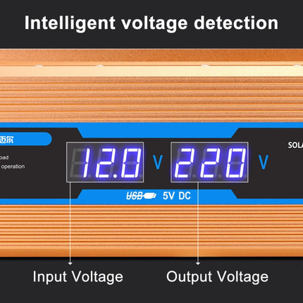 Carmaer 12V to 220V 2200W Car Multi-function Double Digital Display Inverter Household Power Converter, 12V to 220V 2200W