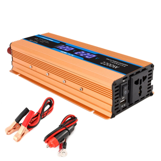 Carmaer 24V to 220V 2200W Car Multi-function Double Digital Display Inverter Household Power Converter, 24V to 220V 2200W