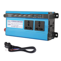 Carmaer 60V to 220V 1200W Double Socket Car Double Digital Display Inverter Household Power Converter, 60V to 220V 1200W